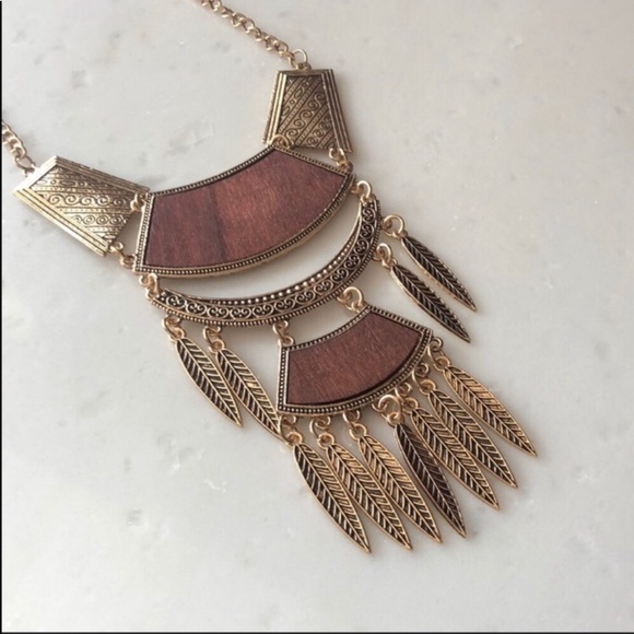 Wood Panel Necklace - Picture 2 of 4